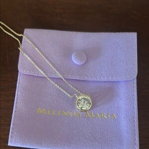 Melinda Maria Gold Necklace with Clear Stone
